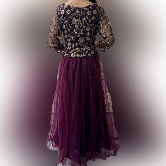 Traditional Pakistani Indian lehenga choli dupatta n purple plum eid formal wear - Picture 6 of 10
